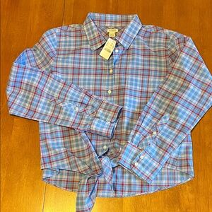 J. Crew Blue and Red Checkered Button-Down Shirt